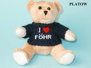 Plüsch Bär  Pulli bl Föhr 12cm