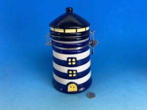 Leuchtturm Vorratsdose, blau/weiß, 21cm, 1100ml