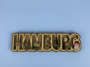 Hamburg Schriftmagnet MDF Gold