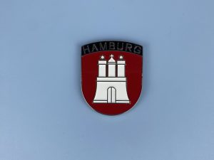 Hamburg Wappen rot Metallmagnet 4,5x3,5cm