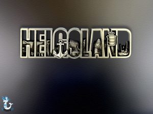 Metallmagnet Helgoland Schirftzug ca. 12 cm