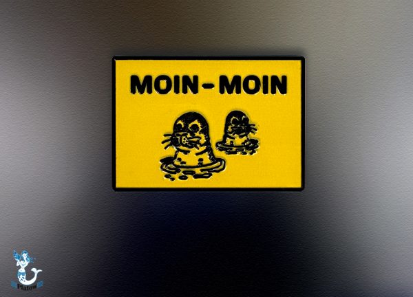 Metallmagnet Moin Moin Robbe gelb