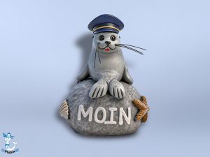 Seehund auf Stein MOIN 4x5cm